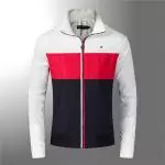 tommy hilfiger veste hiver zip 2817 blanc rouge bleu